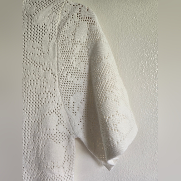 NEW! Marie Oliver, Crissy Jacquard Tee Shirt, Daisy (Ivory),Size Large,MSRP $224 - Picture 10 of 11